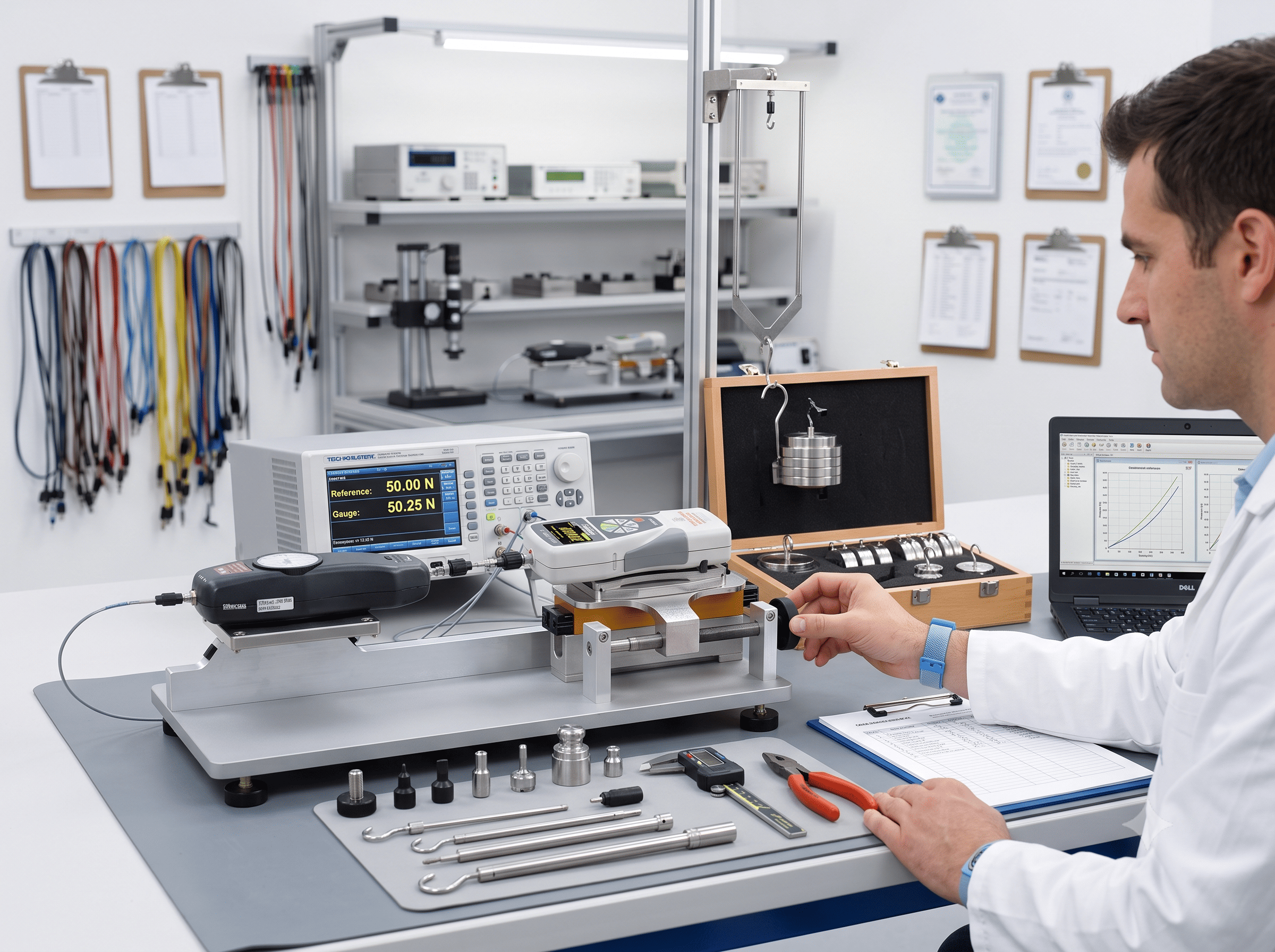 Push-pull force gauge and Shore durometer